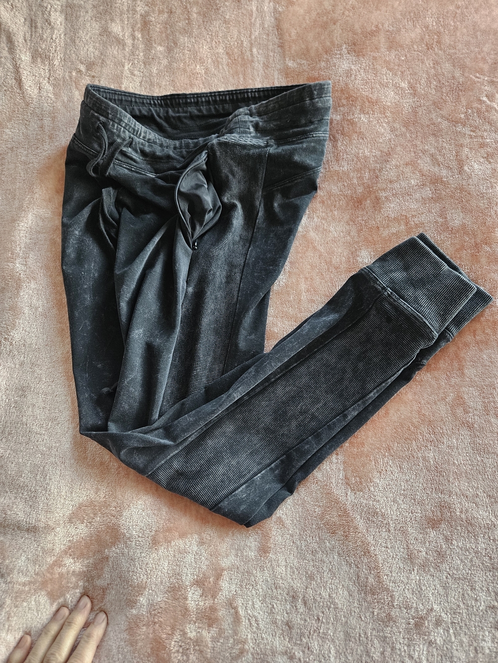 PINK Victoria's Secret Black Velour Yoga Joggers